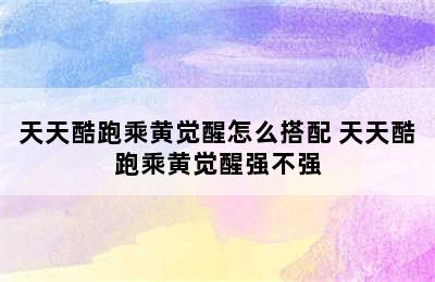 天天酷跑乘黄觉醒怎么搭配 天天酷跑乘黄觉醒强不强